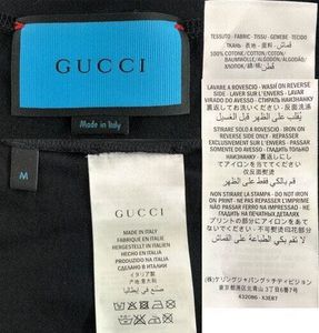 Gucci Black Guccighost Print Cotton Crew Neck Tshi