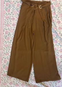 Wide Leg Tie Belt Trouser Pants