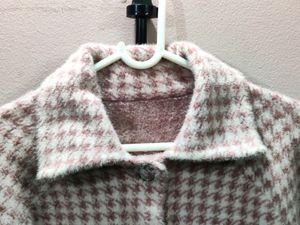 Imported women&#39;s houndstooth tweed jacket/sweater