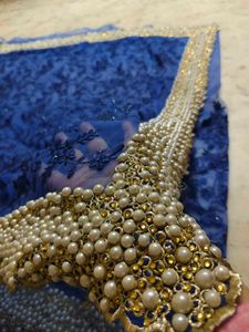 Elegant Blue Embellished Saree