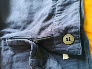 Blue Stylish Cotton Casual Bellbottom
