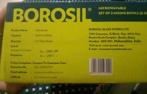 New Borosil Glass Bowl.