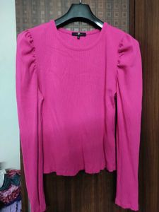 Pink Puff Sleeve Top