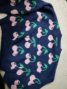 Cherry Pattern Knit Sweater
