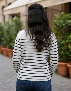 Striped Long Sleeve knit Sweater
