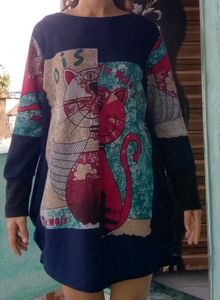 Funky Cat Print Dress