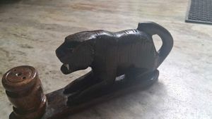 Wooden Lion Showpiece and agarbathi stand
