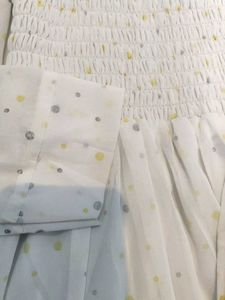 White Starry Peplum Top