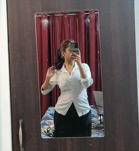 Striped Button-Down Fitted Shirt