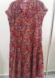 Red Printed Gown