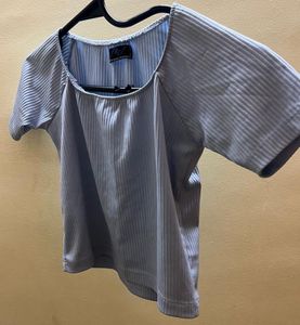 Cute Light Blue Crop Top