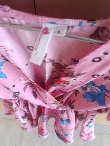 Branded Pink Floral Wrap Top