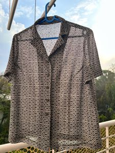 Patterned Sheer Blouse