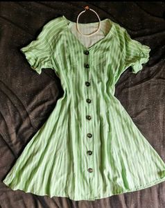 Green Stripe Summer Dress