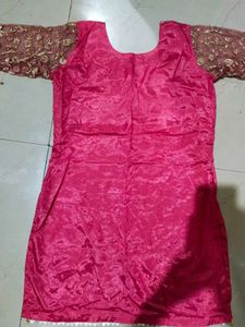 Elegant redish Garara with golden embroidery