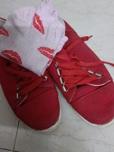 RED BRANDED SHOES