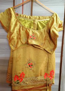 Lemon Yellow Green Saree