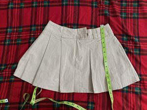 stretchy Pleated Mini Skort waist 28