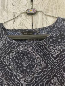 New Look Navy Bandana Print Top – Size 10