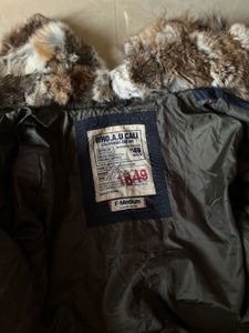 WHO.A.U.CALI VINTAGE NAVY BLUE PUFFER CROP JACKET