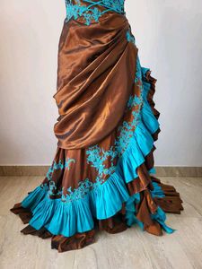 Unique Brown &amp; Turquoise Gown