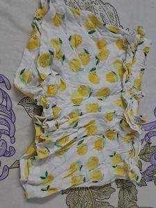 Cute Lemon Print Shorts