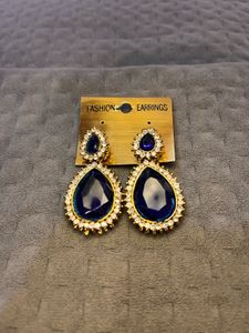 Blue Diamond Indian Earrings