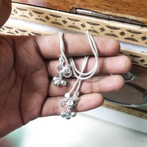 Pure Silver Snack 🥨 Chain ⛓️ Anklets पायल 1 Pair