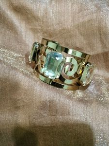 Golden Cuff Bracelet with Gemstones