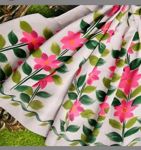 Handpainted Pure Cotton Mulmul Saree