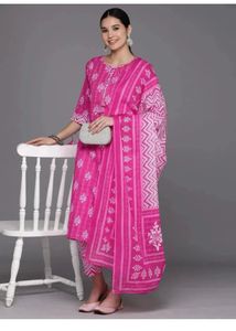 White Heart Print Kurta