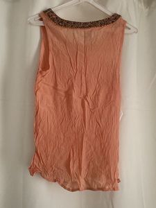Peach Beaded Tank Top