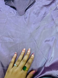 Mauve Satin Shirt For Office Wear