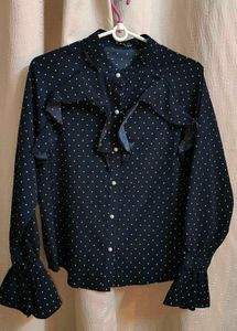 Polka Dot Ruffle Blouse