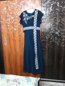 Elegant Dark Green Embroidered Dress