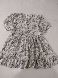 Abstract Print Babydoll Dress
