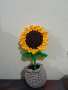 Crochet With Love Cute Sunflower Pot 🌻