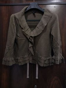 Olive Shrug With Frills