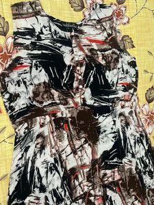 Abstract Print Sleeveless A Line Kurta