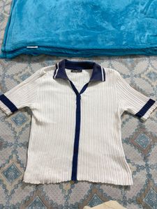 zudio ribbed polo top
