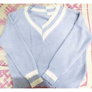 Cute Blue V-Neck Sweater