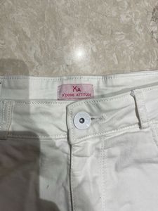 XA White Distressed Denim Shorts