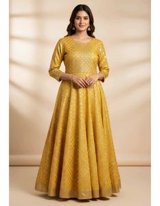 Elegant Yellow Ethnic Anarkali Kurta