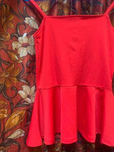 Red Peplum Tank Top