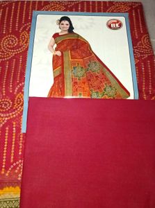 Red Printed Saree