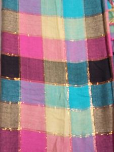 New Colorful Plaid Scarf with Fringe