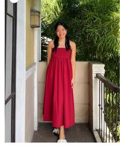 Philippines Red Maxi linen dress