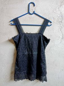 Beautiful Partywear Lace Top Layered Black 🖤