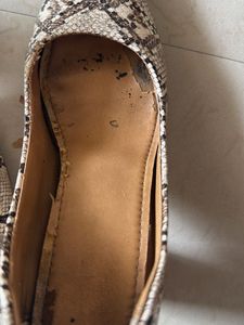 Snakeskin Pointed Toe Flats