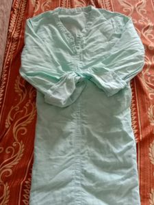 women blue small size pure cotton straight kurtha..